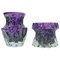 Rock Crystal Range Vases in Deep Purple from Ingrid Glass, Germany, Set of 2 1