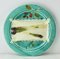 Art Nouveau Majolica Plates with Asparagus Pattern in Relief, 1900s, Set of 3 4