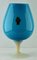Italian Cognac Glass in Turquoise Opaline from Empoli Florence, 1970s 2
