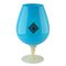 Italian Cognac Glass in Turquoise Opaline from Empoli Florence, 1970s 1