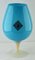 Italian Cognac Glass in Turquoise Opaline from Empoli Florence, 1970s 5