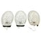 3 Wall Lights with Glass Shades Inspired by the Fibonacci Pattern, Set of 3 2
