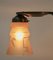 Lámpara de araña Art Déco de latón con tres brazos y pantallas de vidrio, Imagen 9