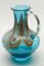 Hand Blown Art Glass Pitcher with Agate-Colored Swirls & Handle, Image 2