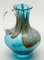 Hand Blown Art Glass Pitcher with Agate-Colored Swirls & Handle, Image 5