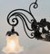 Art Nouveau Forged Metal Floral Chandelier from Luneville, 1930s, Image 2