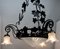 Art Nouveau Forged Metal Floral Chandelier from Luneville, 1930s, Image 7