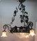 Art Nouveau Forged Metal Floral Chandelier from Luneville, 1930s 6