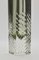 Handcut Murano Glass Block Vase in Smokey Anthracite with Diagonal Lines by Flavio Poli 8