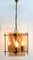 Plafonnier Cuboïde avec 4 Lampes Derrière des Panneaux en Verre Bronzé 7