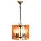 Cuboid Ceiling Center-Light with 4 Lamps Behind Bronzed Glass Panels 10