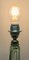 Grande Lampe de Bureau en Verre Cristal Vert Emeraude de Val Saint Lambert 13