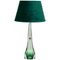 Large Light Crystal Glass Table Lamp in Emerald Green from Val Saint Lambert, Image 1