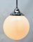 Pendant Stem Lamp with Opaline Globe Shade from Phillips, Netherlands, 1930s 6