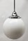 Pendant Stem Lamp with Opaline Globe Shade from Phillips, Netherlands, 1930s 1