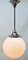 Pendant Stem Lamp with Opaline Globe Shade from Phillips, Netherlands, 1930s 5