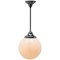 Pendant Stem Lamp with Opaline Globe Shade from Phillips, Netherlands, 1930s 2