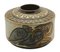 Emaillierte zylindrische Vase aus Steingut mit rotierendem Gravur-Design von A. Dubois für Bouffioulx, 2