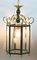 Brass & Glass Lantern Etched with a Starburst Pattern 5