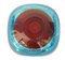 Large Red and Blue Controlled Bubble Murano Glass Bowl by Galliano Ferro, Image 6