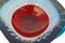 Große Rote und Blaue Bubble Schale aus Muranoglas von Galliano Ferro 4