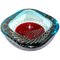 Cuenco grande de cristal de Murano rojo y azul de Galliano Ferro, Imagen 1