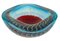 Large Red and Blue Controlled Bubble Murano Glass Bowl by Galliano Ferro 3