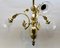 Pendant Chandelier in Solid Polished Brass with Three Arms, Late 19th Century 12