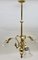 Pendant Chandelier in Solid Polished Brass with Three Arms, Late 19th Century 13