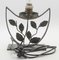 Französische Art Deco Lampe aus Schmiedeeisen mit Blumenmuster und Farbglasschirm 5