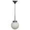 Functionalistic Bauhaus Style Pendant Lamp with Opaline Glass Shade, Image 1