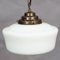 Art Deco Pendant Lamp with White Glass Shade, 1920s, Image 2