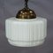 Large Pendant Lamp with White Glass Shade, 1920s 2