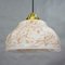 Pendant Lamp with White and Pink Glass Shade, 1950s 2