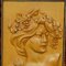 Wooden Carved Victorian Lady Wall Plaque, 1920s 2