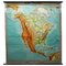 Vintage North American Map Pull-Down Wall Chart Poster Print 1