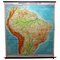 Póster vintage con mapa enrollable de Sudamérica, Brasilia y los estados vecinos, Imagen 1
