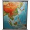 Vintage Southeast Asia China Japan Wall Chart Rollable Map 1