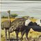 Affiche Murale Gazelle Gnus d'Autruche Vintage avec Animaux de la Steppe 2