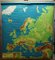 European Train Traffic Pull-Down Poster Map Wall Chart 2