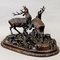 Large Carved Wood Fighting Stags by Rudolph Heissl 2