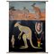 Vintage Kangaroo Australian Landscape Pull Down Wall Chart by Jung Koch Quentell, Image 1