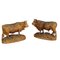 Swiss Carved Bull and Cow Statues by Huggler, 1900s 1