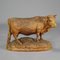 Schweizer Geschnitzte Bullen und Kuh Statuen von Huggler, 1900er 2