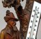 Carved Wood Thermometer Stand Hunter and Staghound, 1910s, Image 2