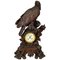 Antique Swiss Wooden Mantel Clock with Eagle, 1900s 1