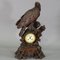 Horloge de Cheminée Antique en Bois avec Aigle, Suisse, 1900s 2