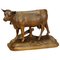 Schweizer Geschnitzte Rinder aus Holz, 1900er 1