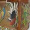 Victorian Wooden Shelve with Polychromic Painted Birds, 1920s 6