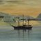 Vintage Landscape Sailing Ship and Coast of Greenland Pull Down Wall Chart 2